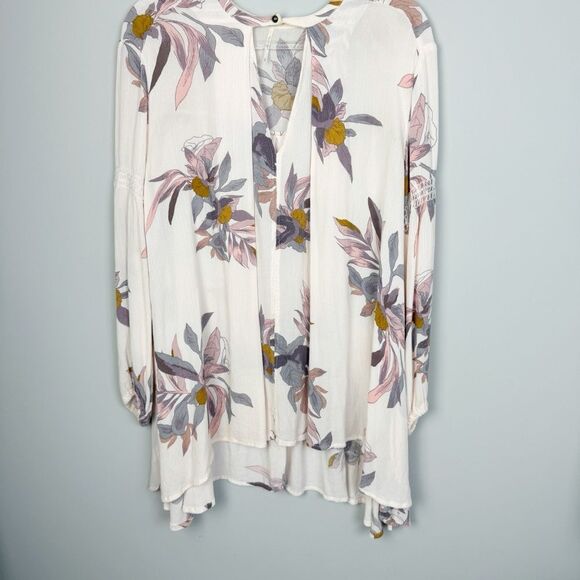 FREE PEOPLE | Tree Swing Long Sleeve Boho Tunic Dress Floral Women’s Size XS - Picture 2 of 12